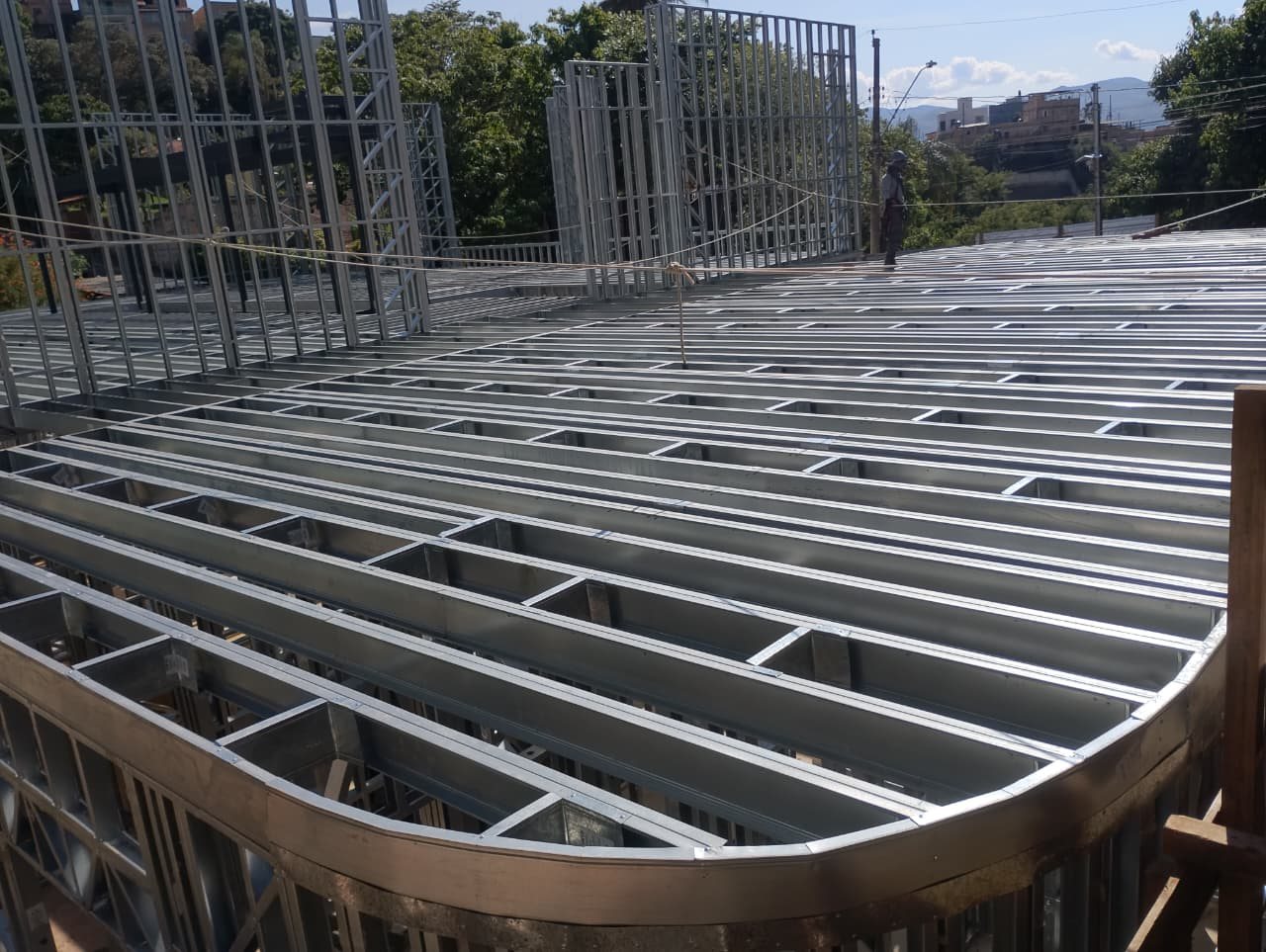 Equipe da AGL Construção a Seco em obra de Light Steel Frame