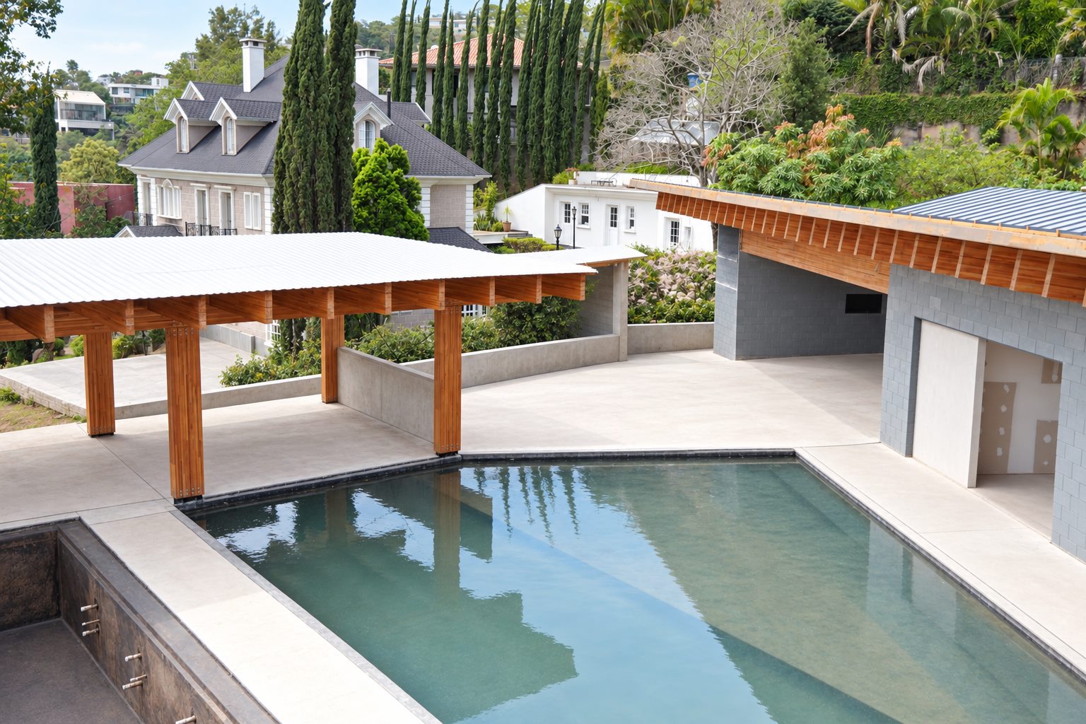 Área de piscina executada em Light Steel Frame pela AGL, Belo Horizonte