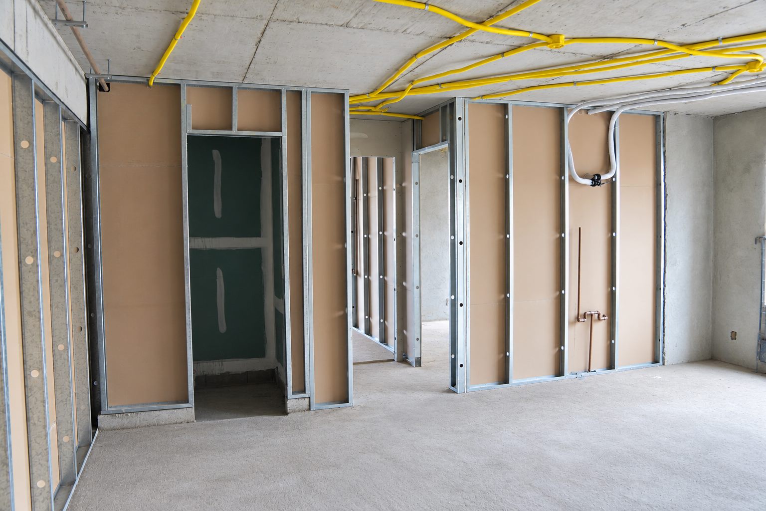 Estrutura de drywall instalada pela AGL, projeto residencial em Belo Horizonte